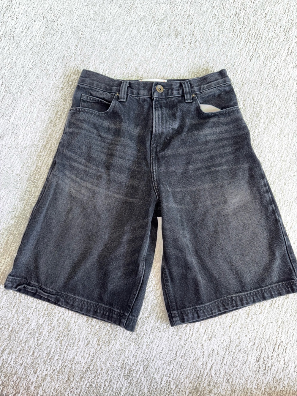 BDG Black Washed Relaxed Denim Shorts
